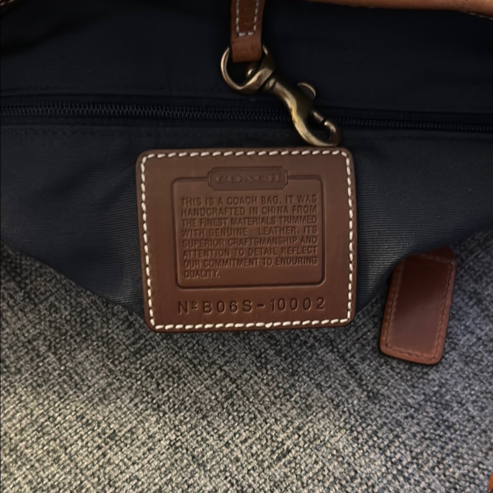 Coach Brown and Blue Patchwork Bag with Leather Accents - Picture 3 of 6